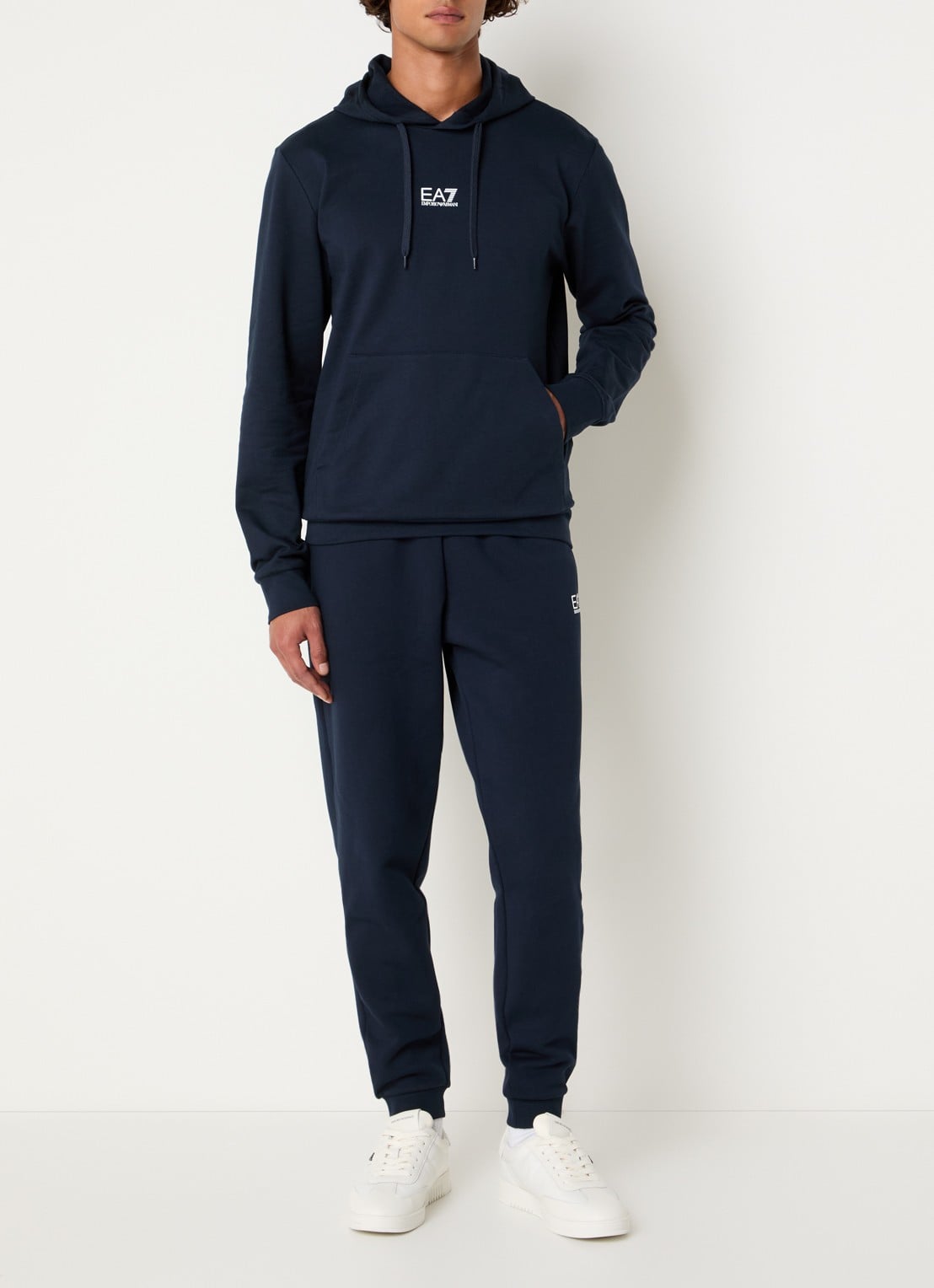 Armani Hoodie met logo - voorkant 5 donkerblauw