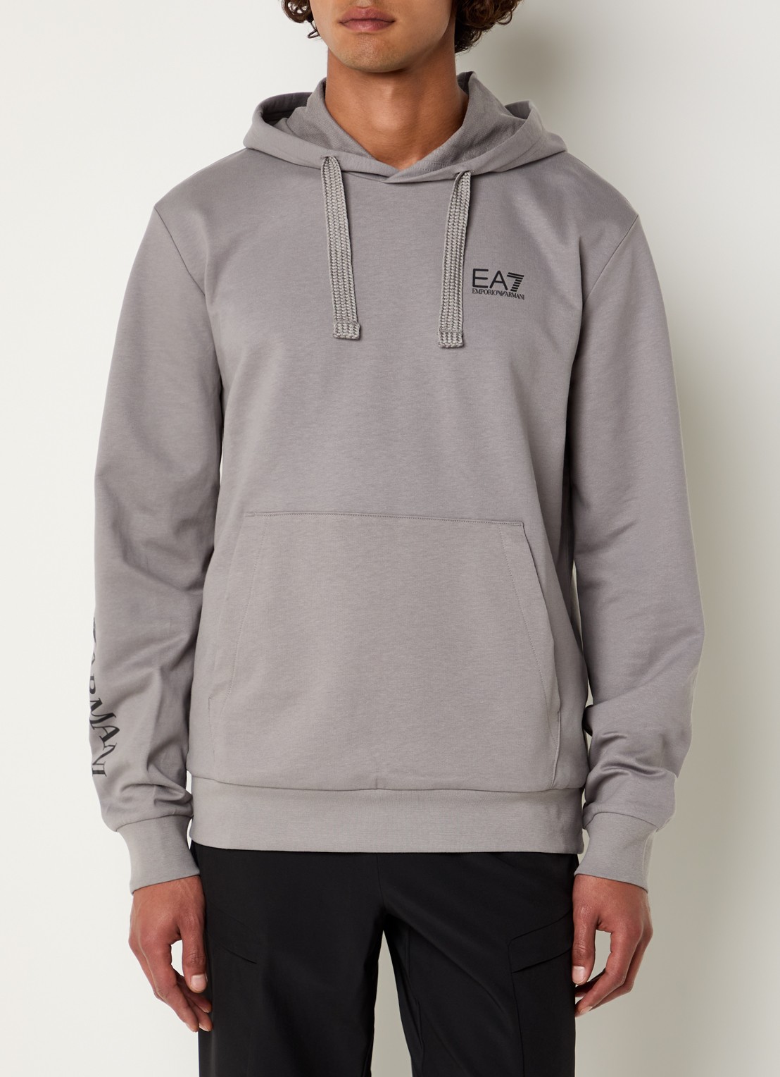 Armani Hoodie met logo - detail 3 grijs