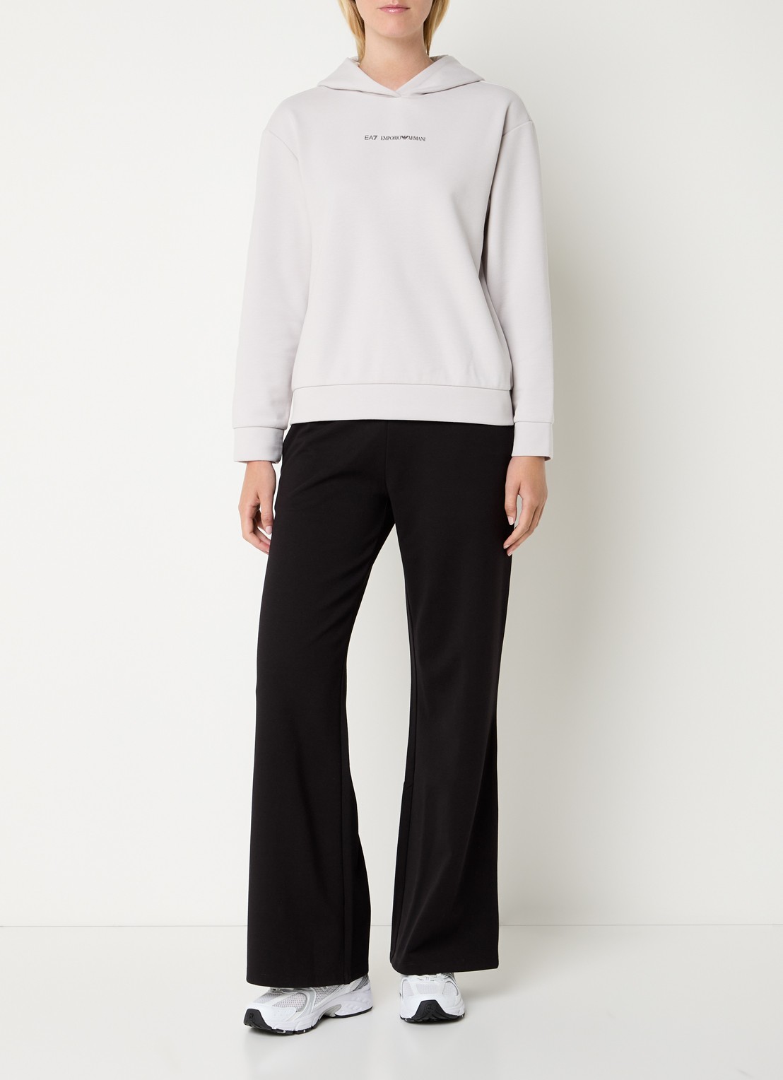 Armani Hoodie met logo - voorkant 4 lichtgrijs