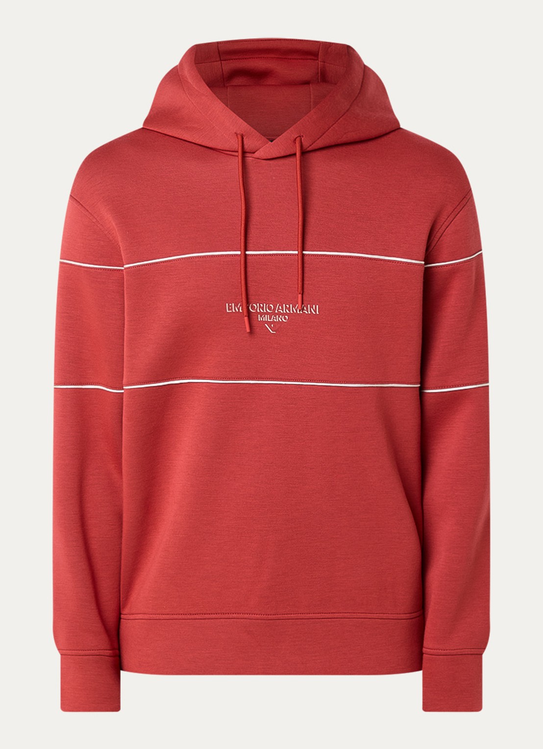Armani Hoodie met logo - voorkant 3 steenrood