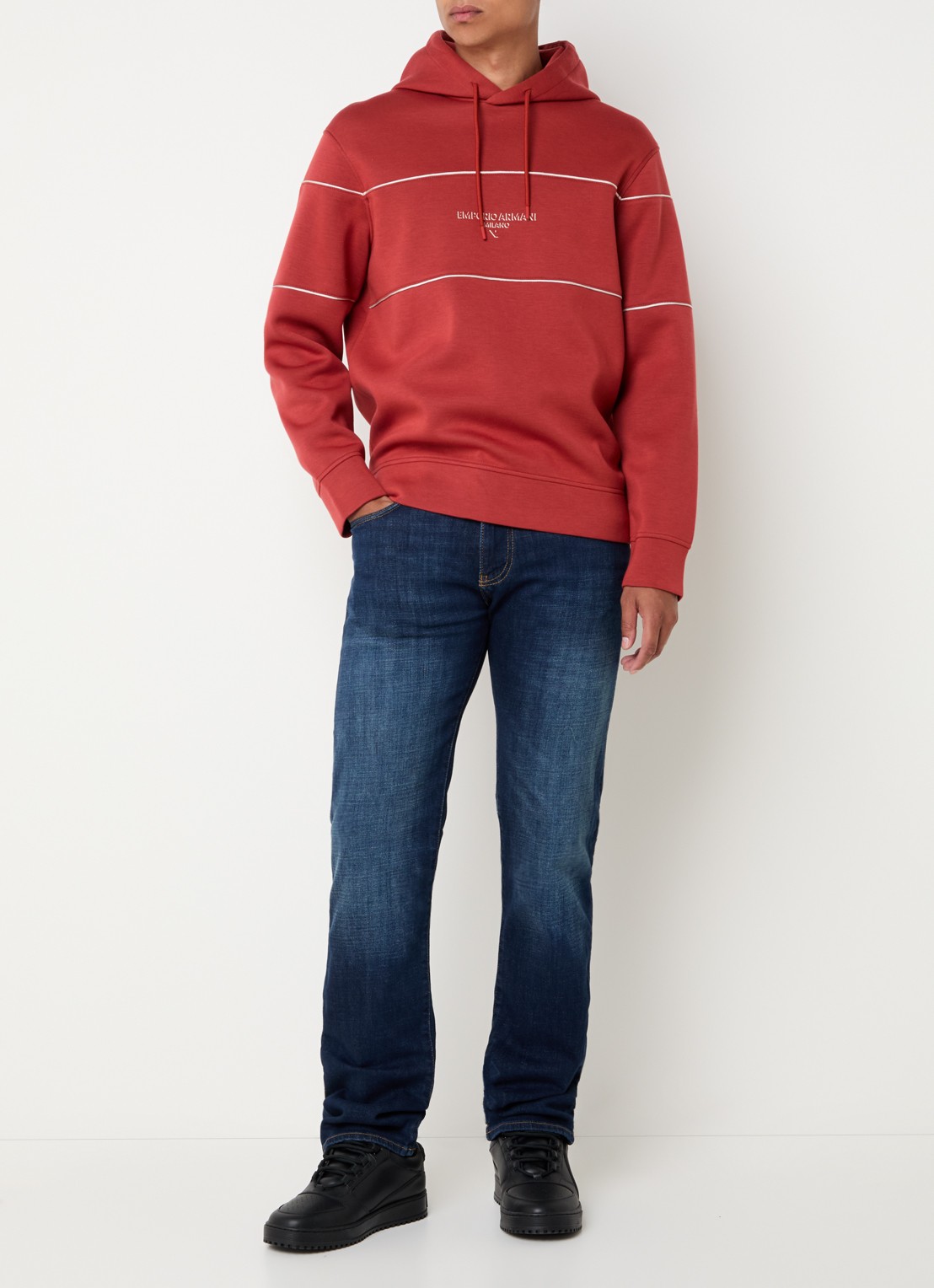 Armani Hoodie met logo - voorkant 4 steenrood