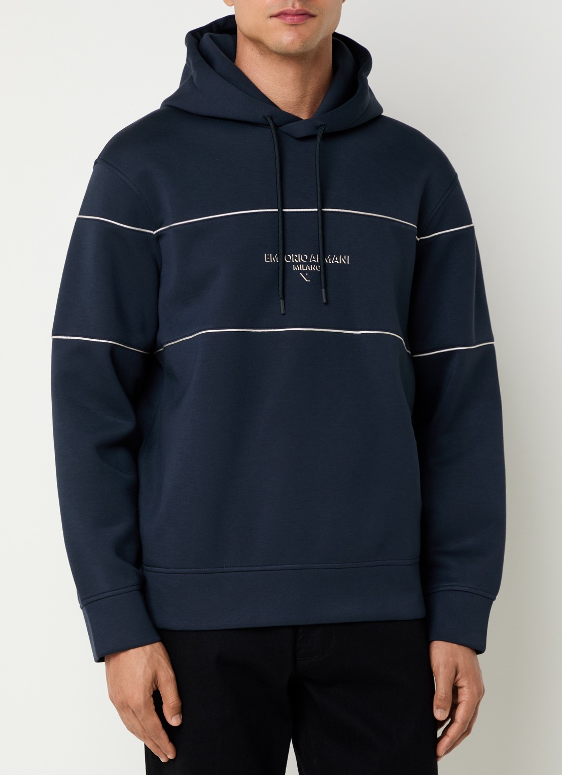 Armani Hoodie met logo - detail 2 donkerblauw