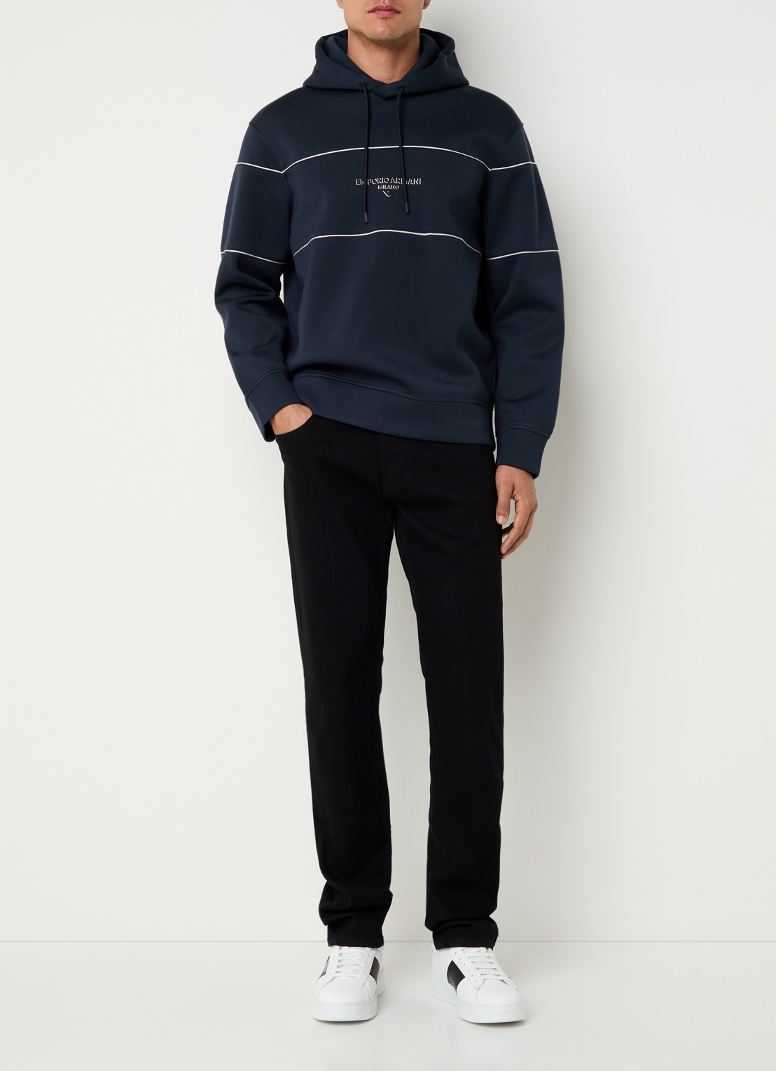 Armani Hoodie met logo - voorkant 5 donkerblauw