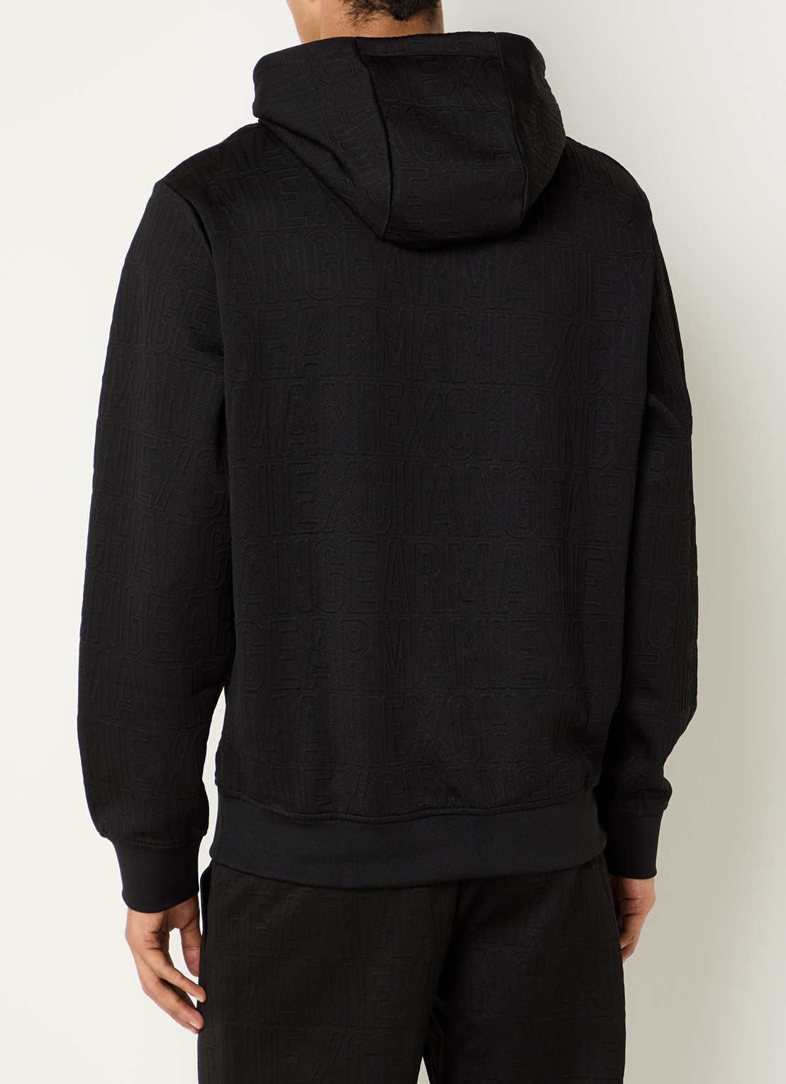 Armani Hoodie met logoborduring - achterkant 5 zwart