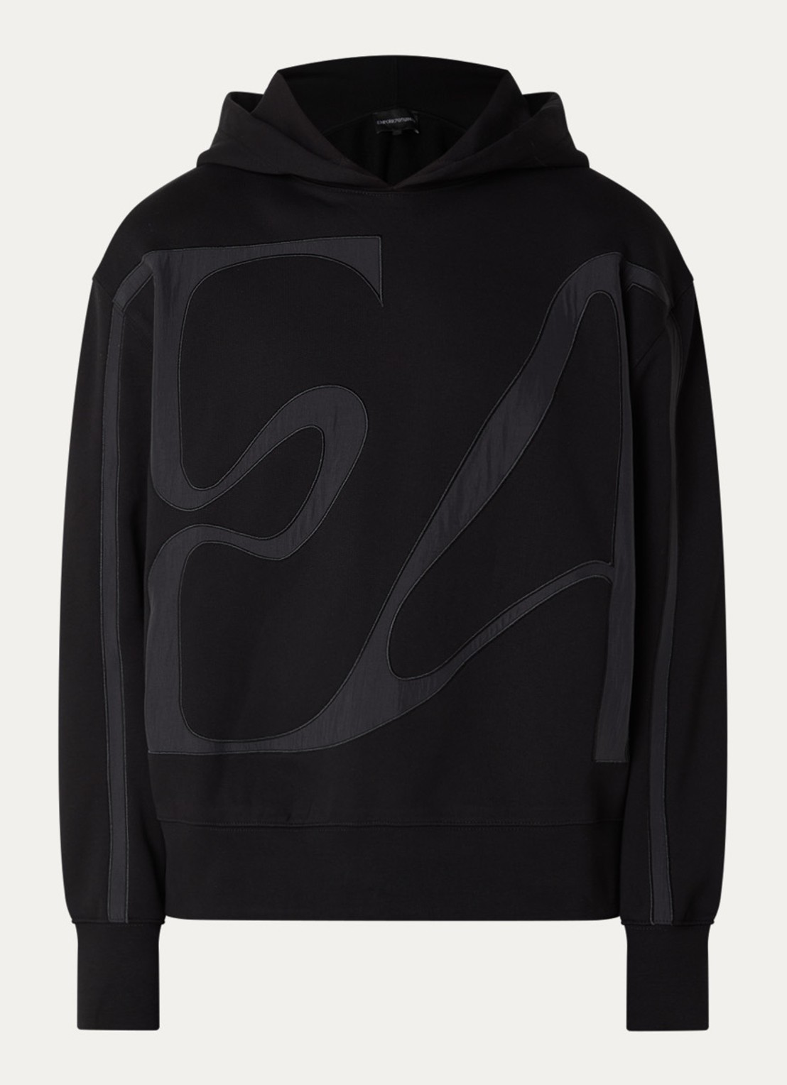 Armani Hoodie met logoborduring - voorkant 4 zwart