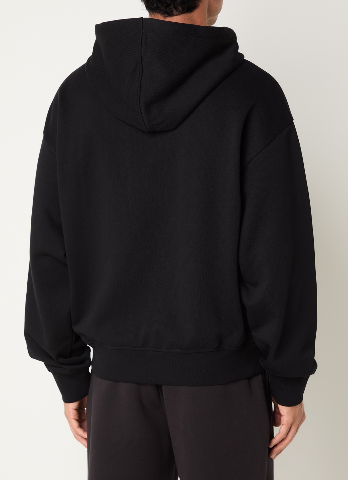 Armani hoodie met logoborduring - achterkant zwart