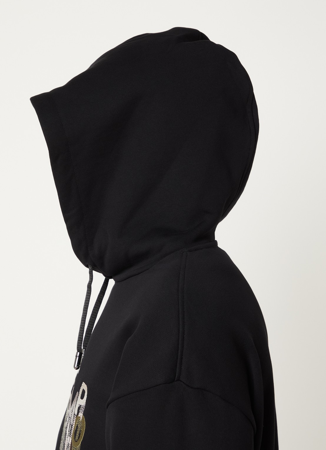 Armani hoodie met logoborduring - detail 3 zwart