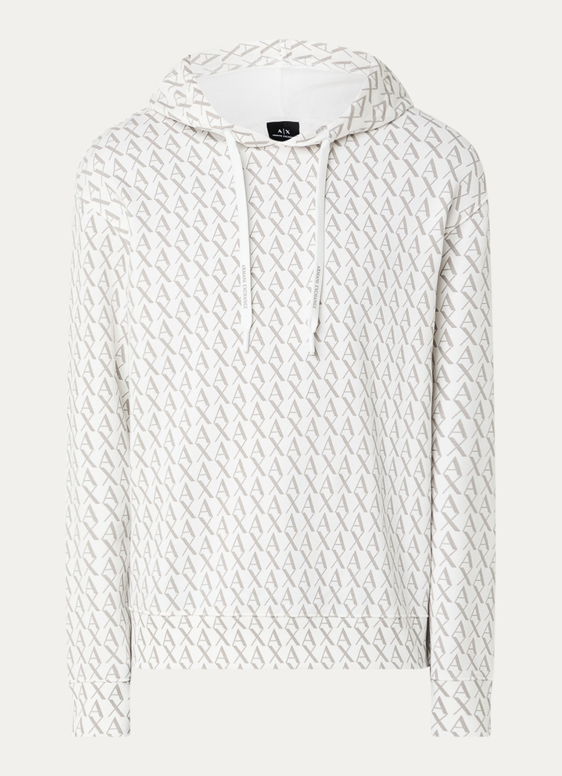 Armani Hoodie met logoprint - voorkant 3 gebroken wit