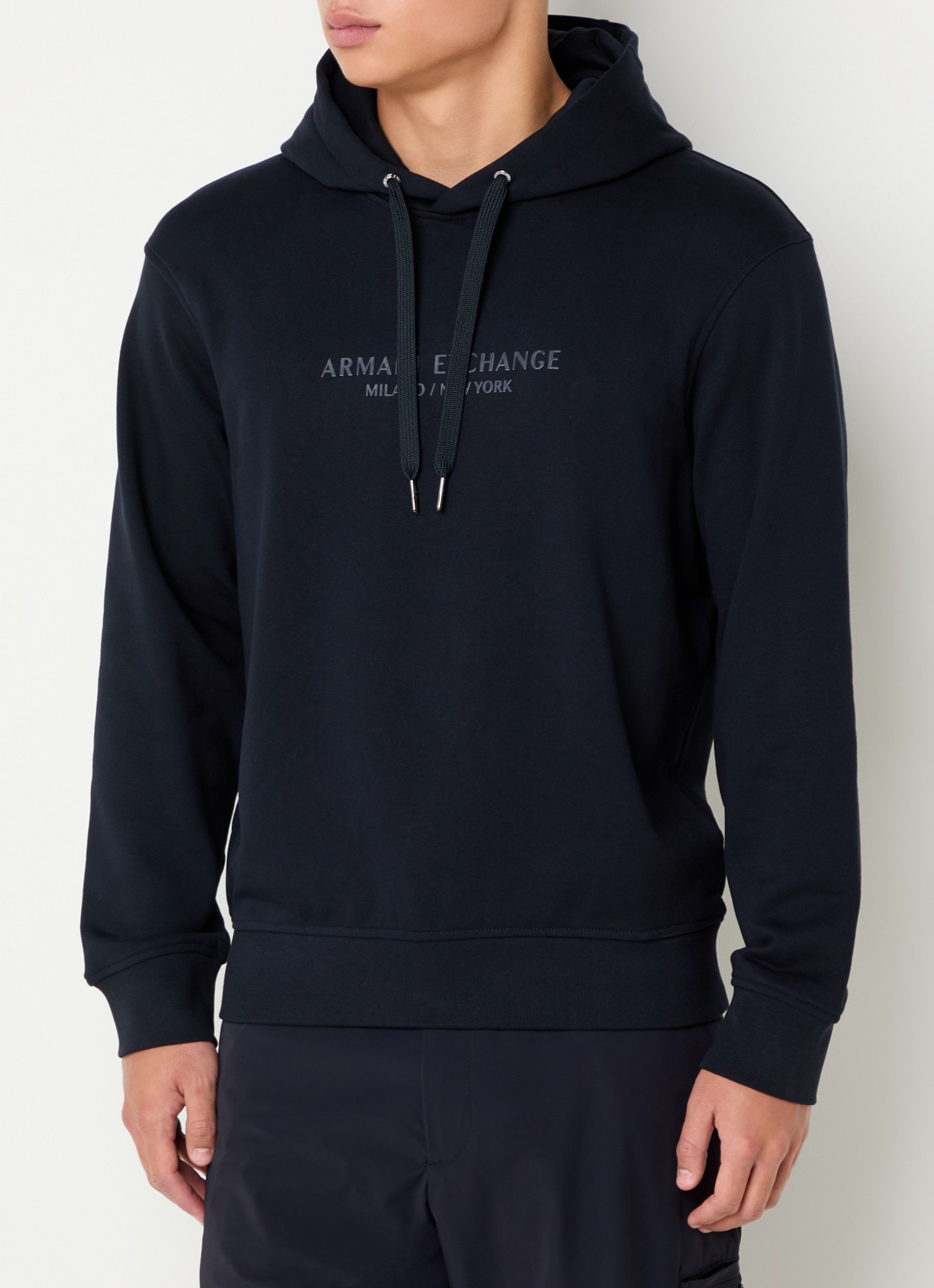 Armani Hoodie met logoprint - detail 4 donkerblauw