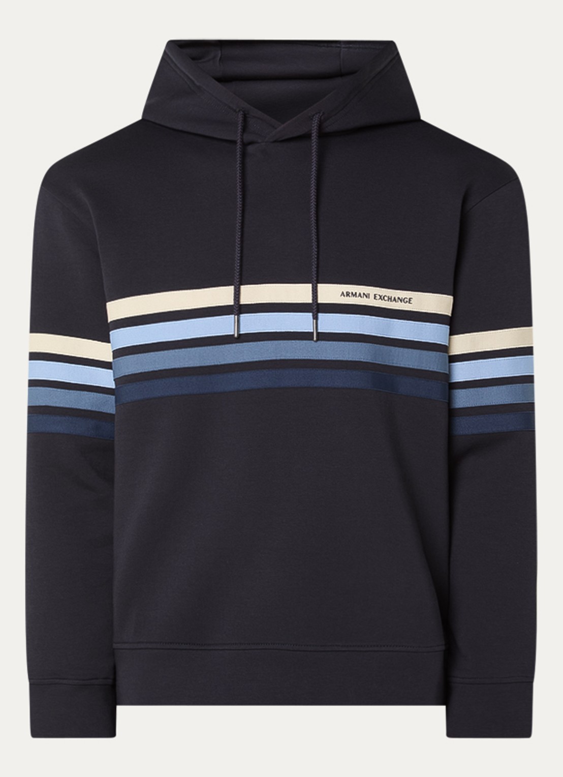 Armani Hoodie met logoprint - voorkant donkerblauw