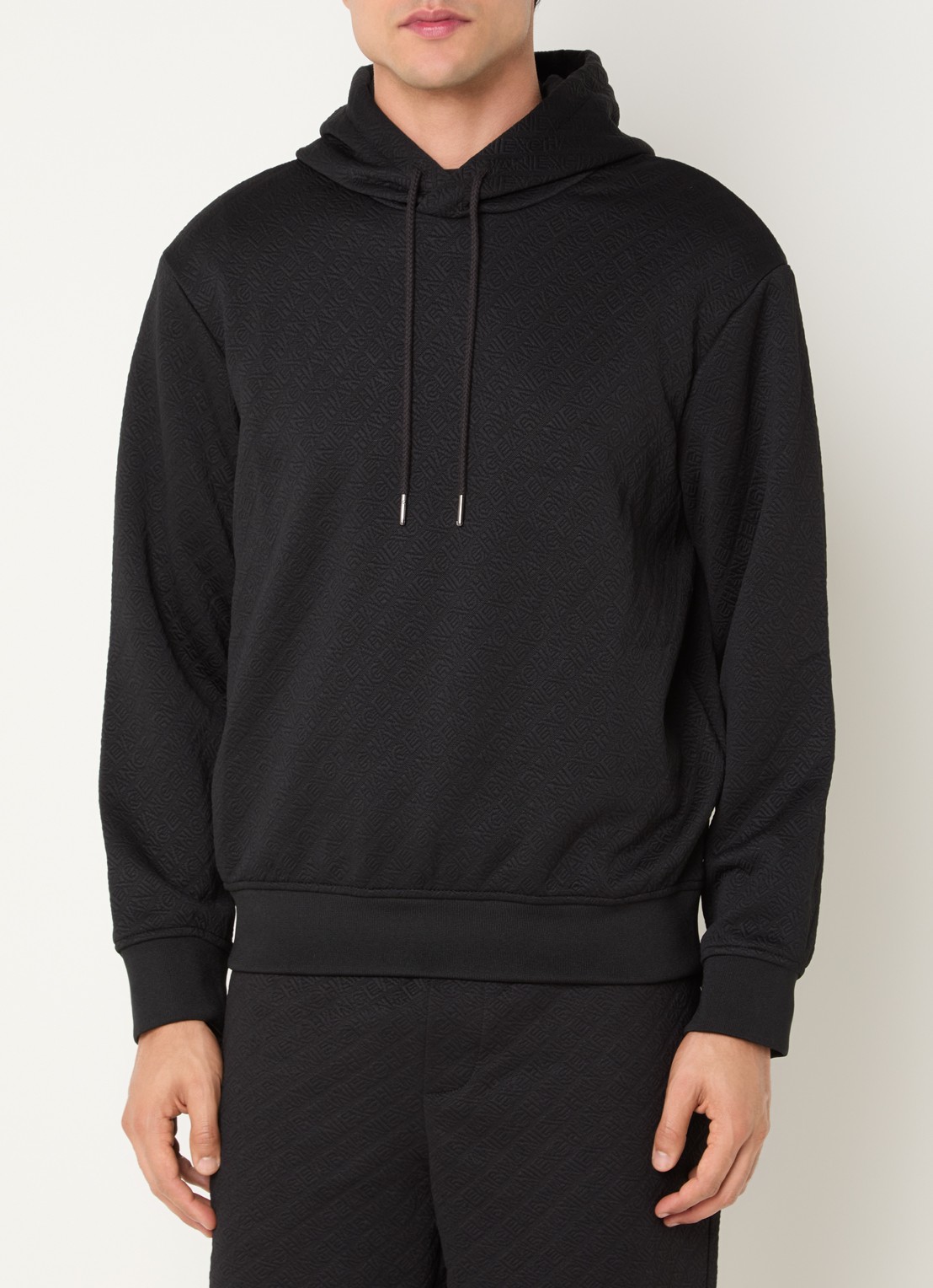 Armani Hoodie met logoprint - detail 4 zwart