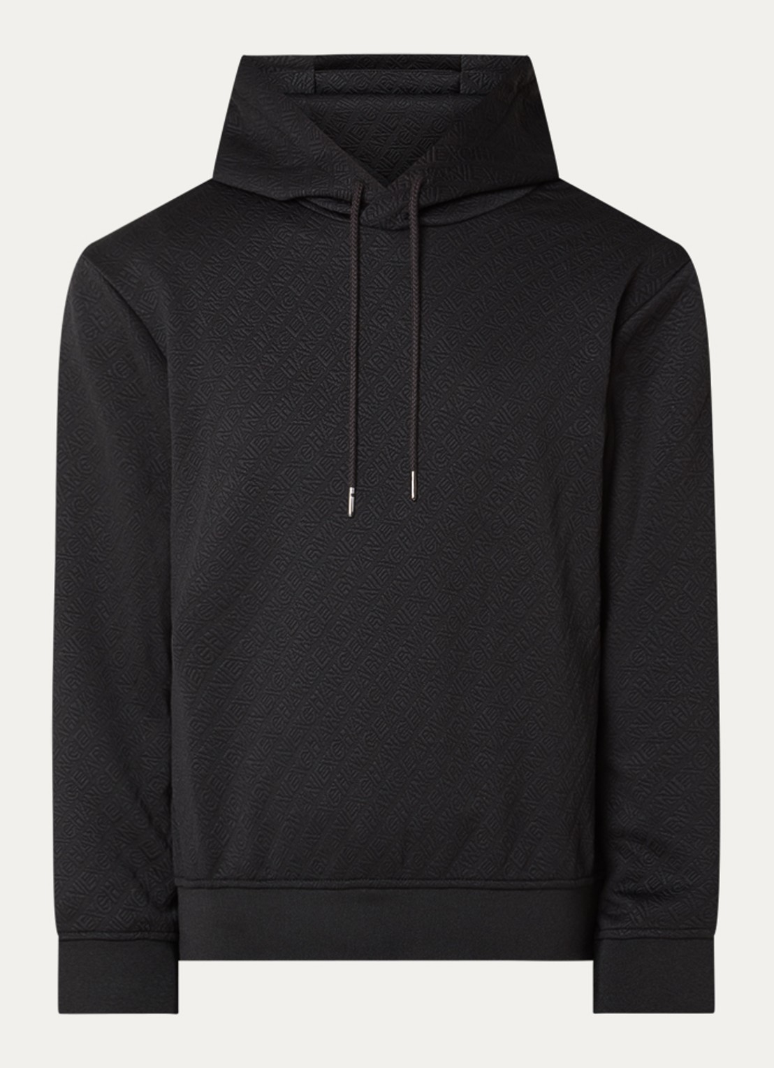Armani Hoodie met logoprint - voorkant zwart