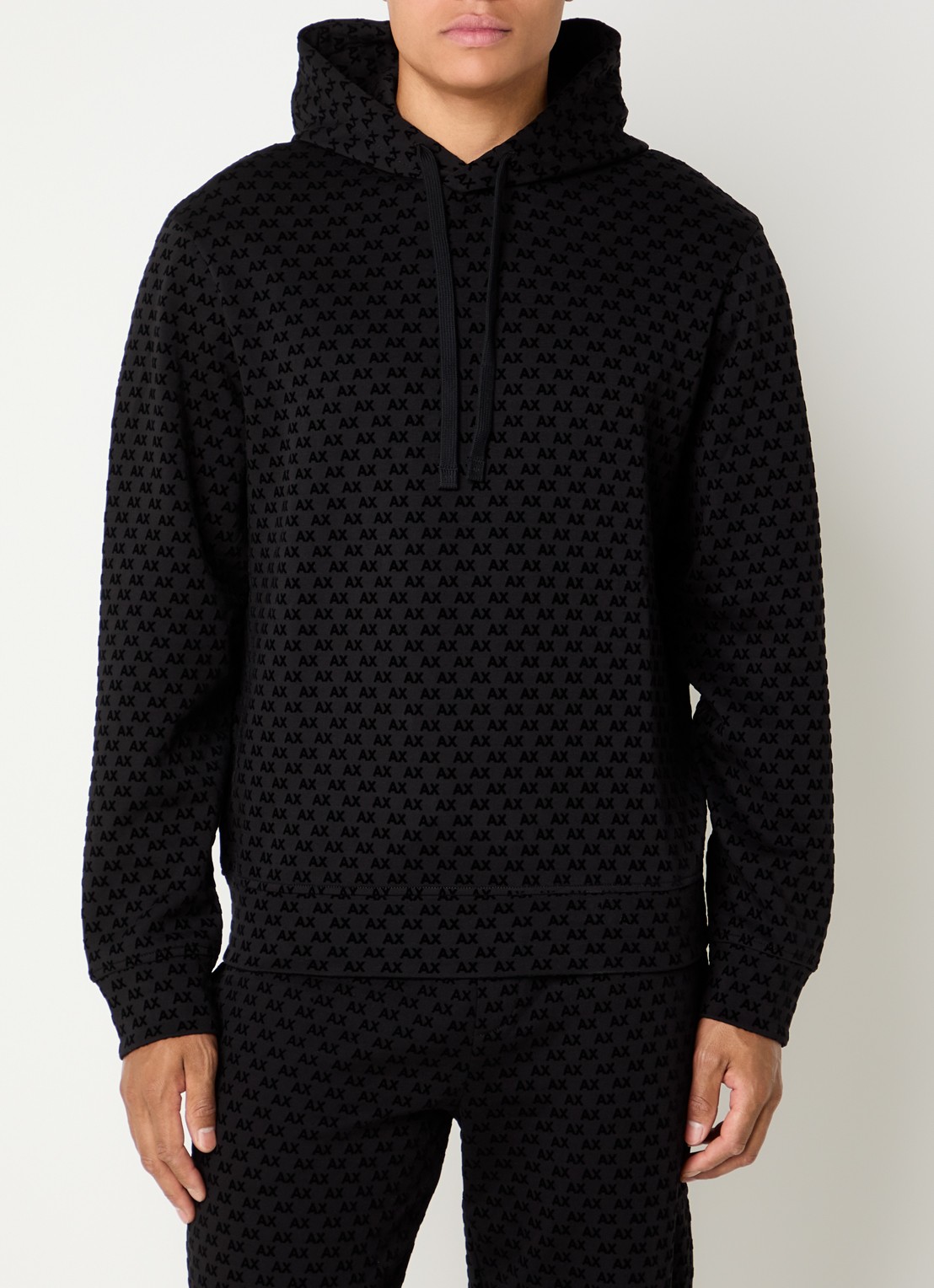 Armani Hoodie met logoprint - detail 3 zwart