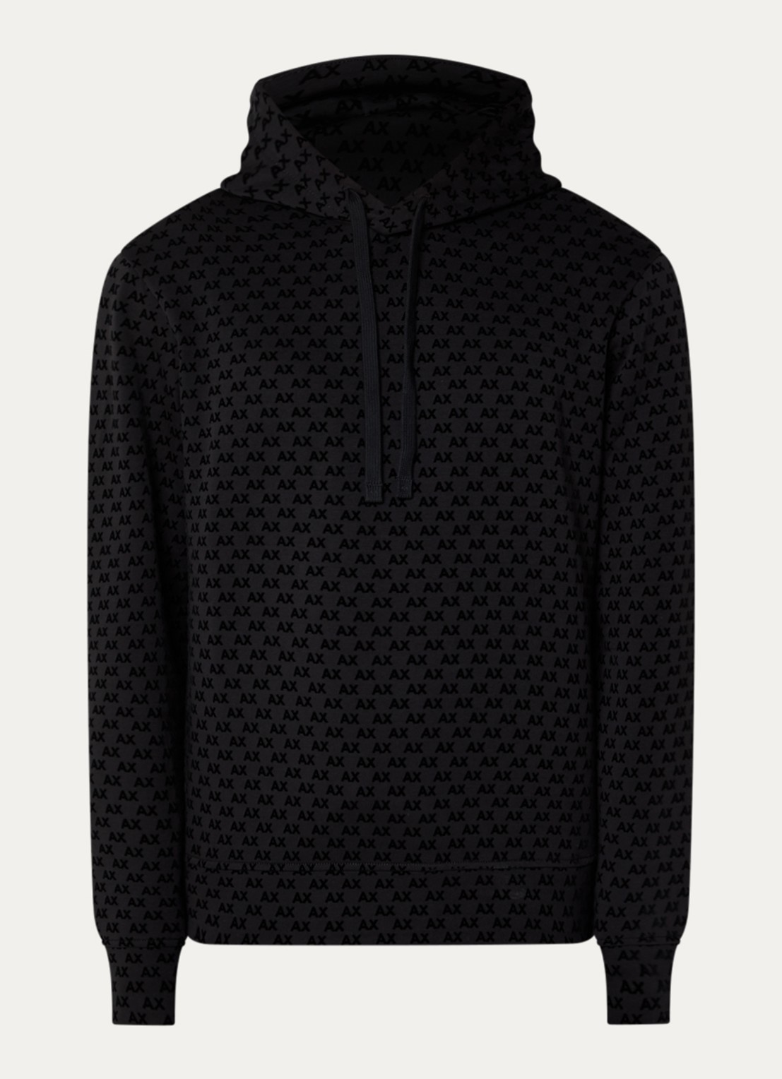 Armani Hoodie met logoprint - voorkant zwart