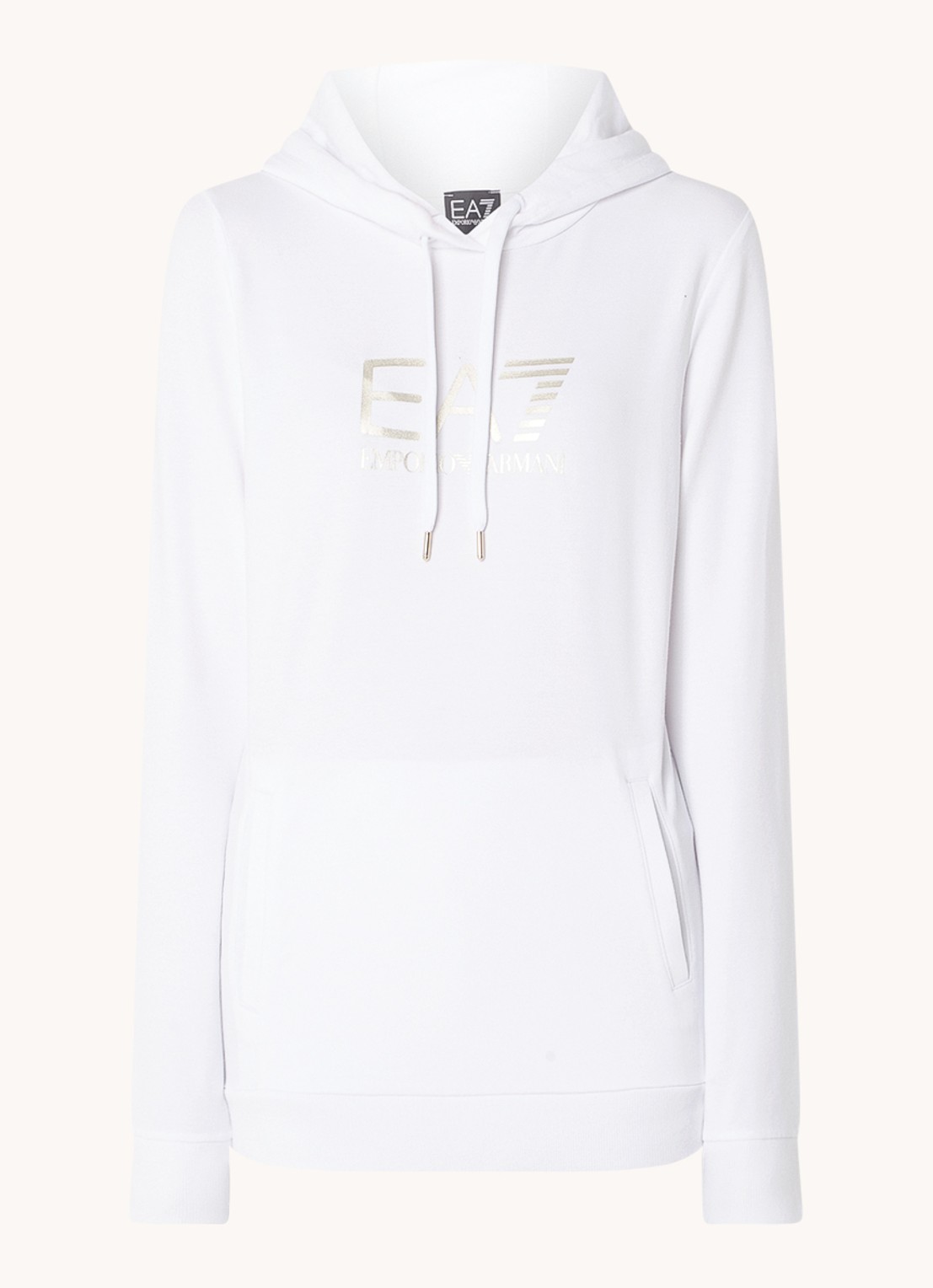 Armani Hoodie met logoprint - voorkant wit