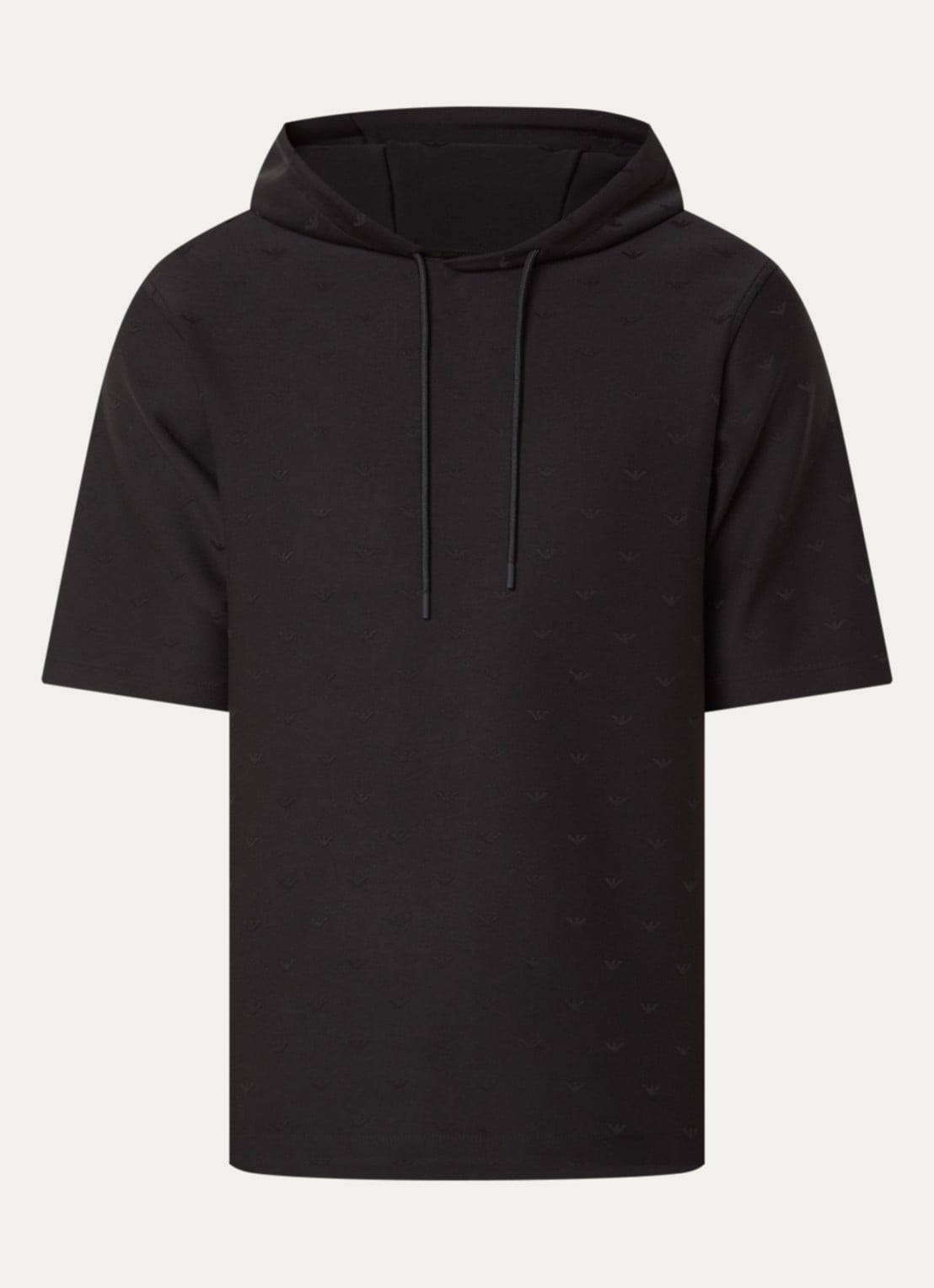 Armani Hoodie met logoprint - voorkant 2 zwart