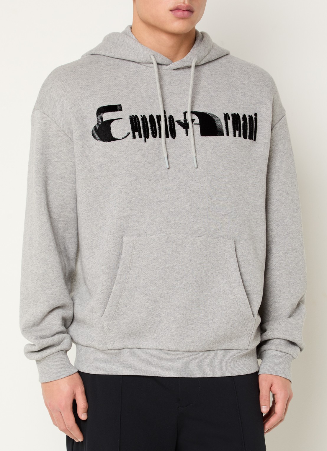 Armani Hoodie met logoprint - detail 4 grijsmele