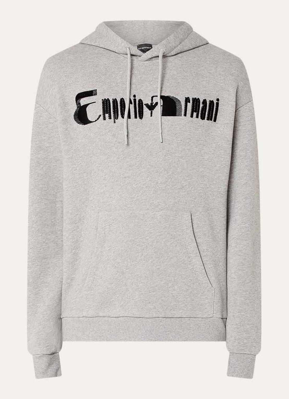 Armani Hoodie met logoprint - voorkant 2 grijsmele
