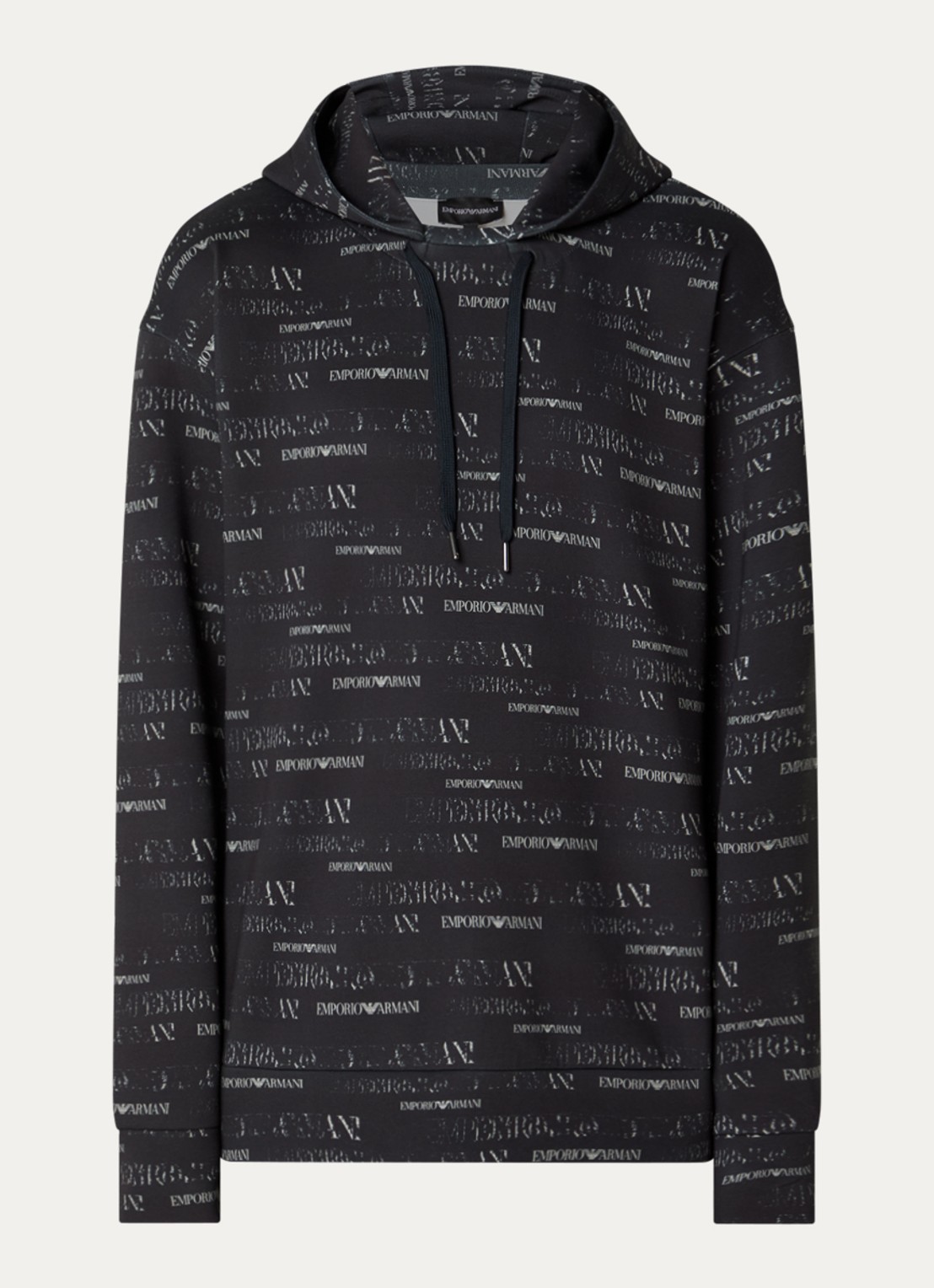 Armani Hoodie met logoprint - voorkant 4 zwart