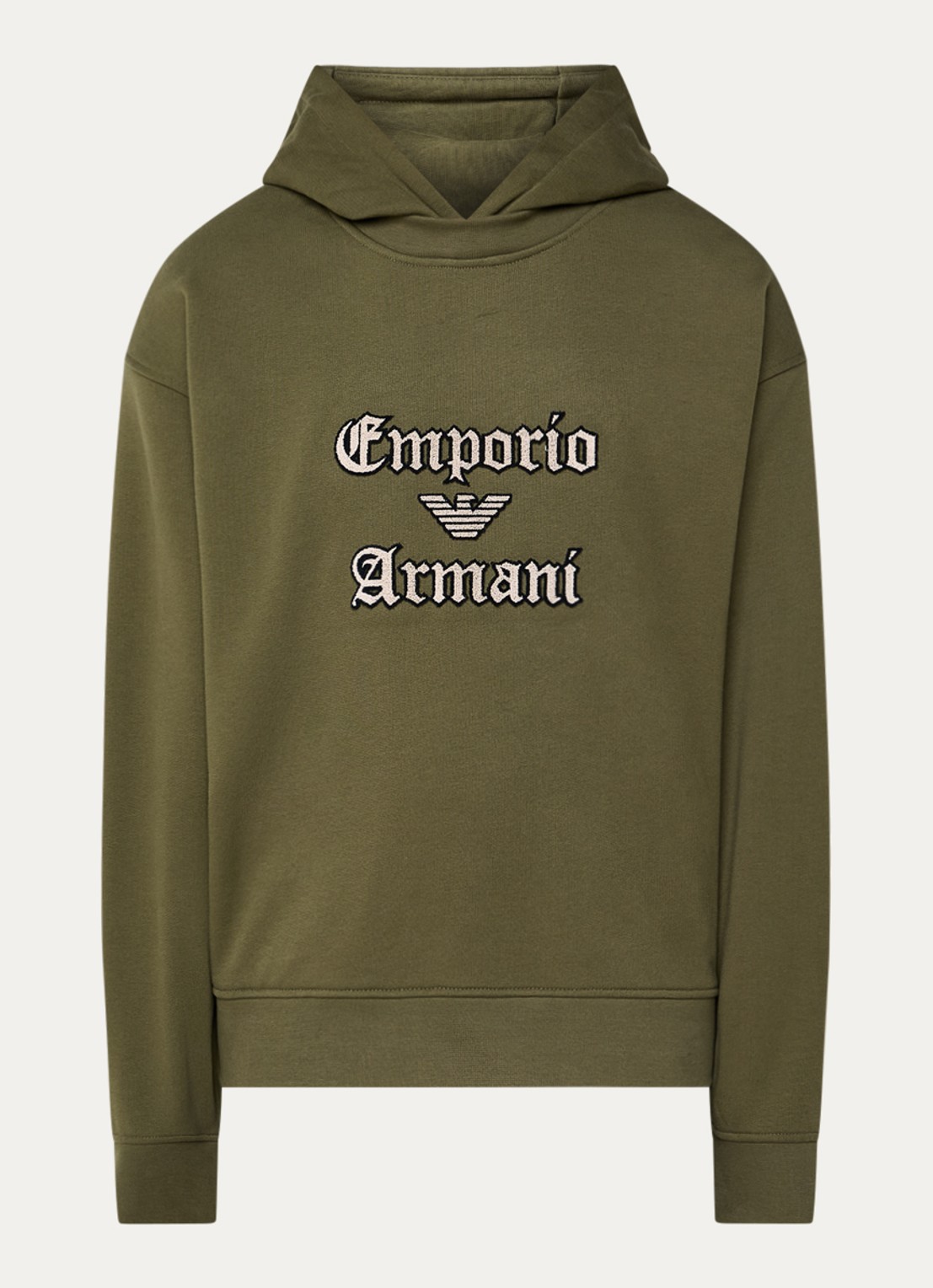Armani Hoodie met logoprint - voorkant 4 donkergroen