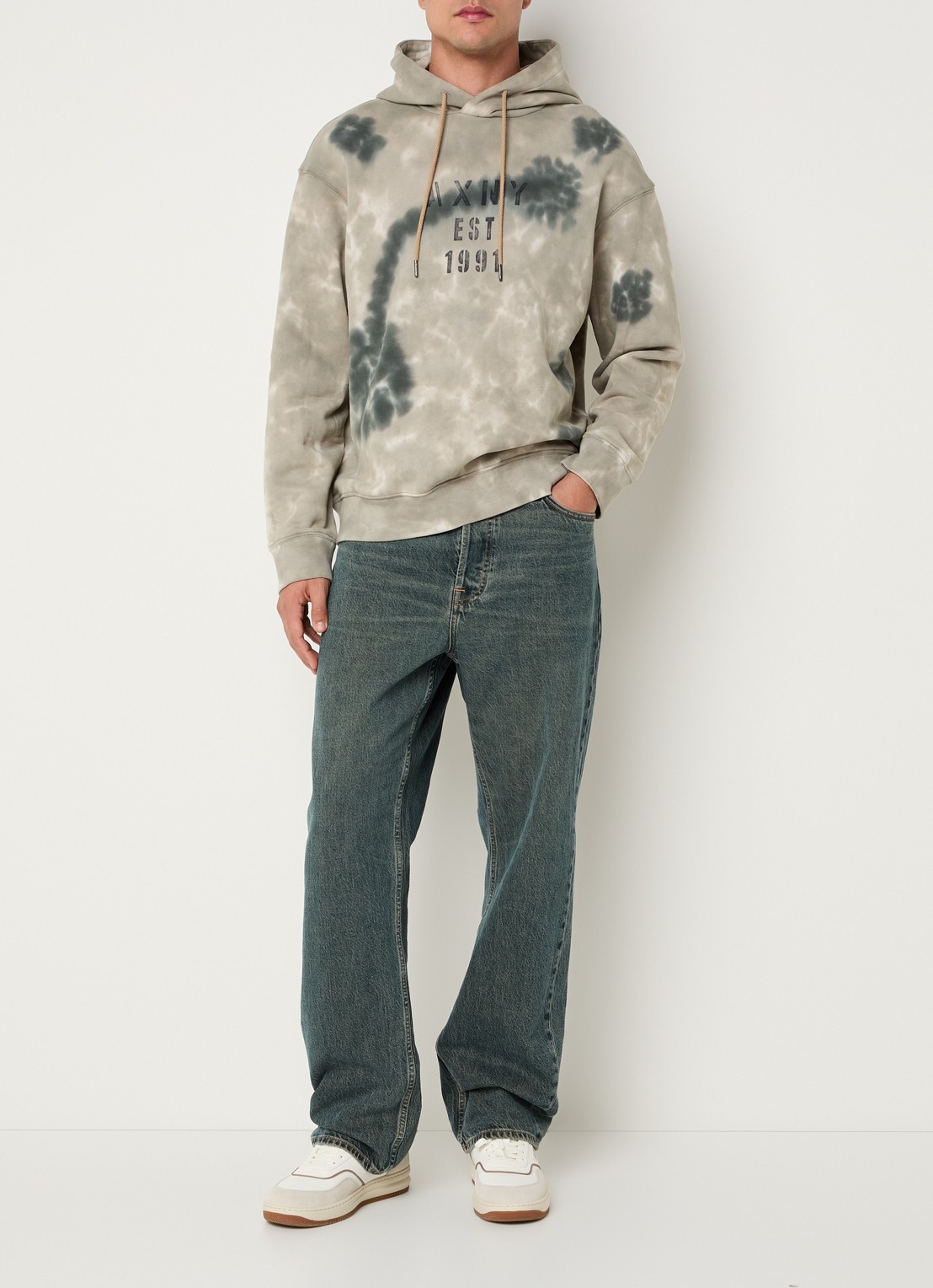 Armani Hoodie met print - voorkant 5 grijs