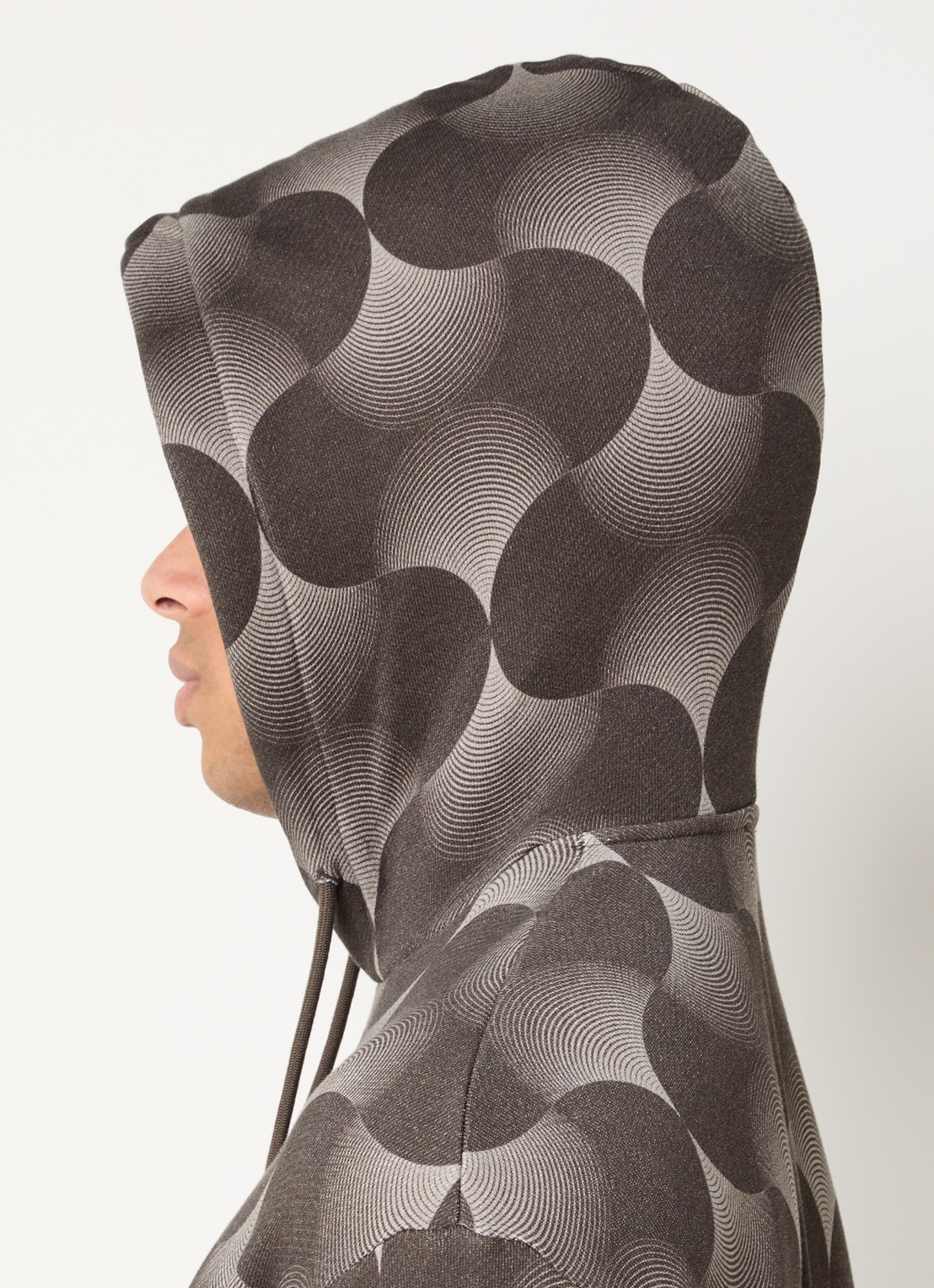 Armani Hoodie met print - detail 2 antraciet
