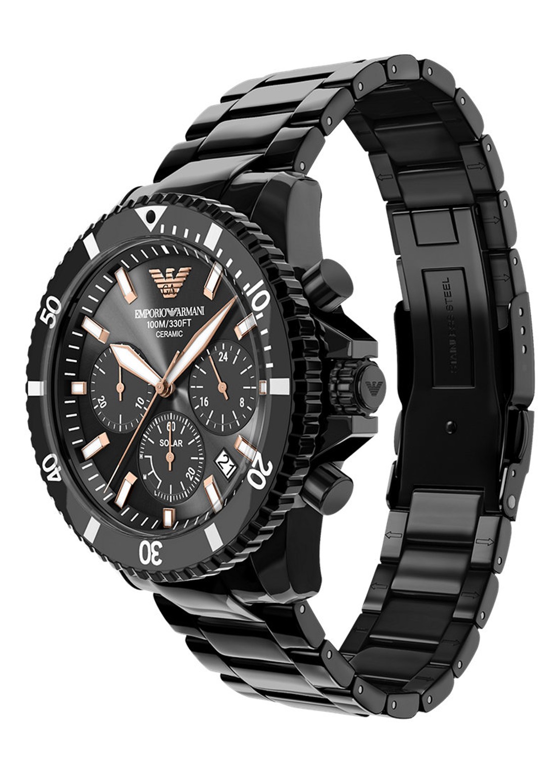 Armani Horloge AR70022 - detail 4 zwart