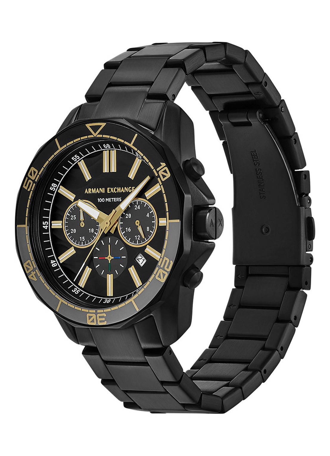 Armani Horloge AX1963 - detail 4 zwart