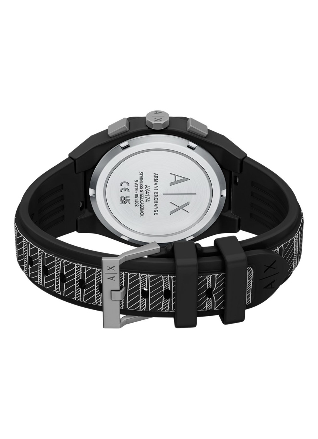 Armani Horloge AX4174 - detail 4 zwart