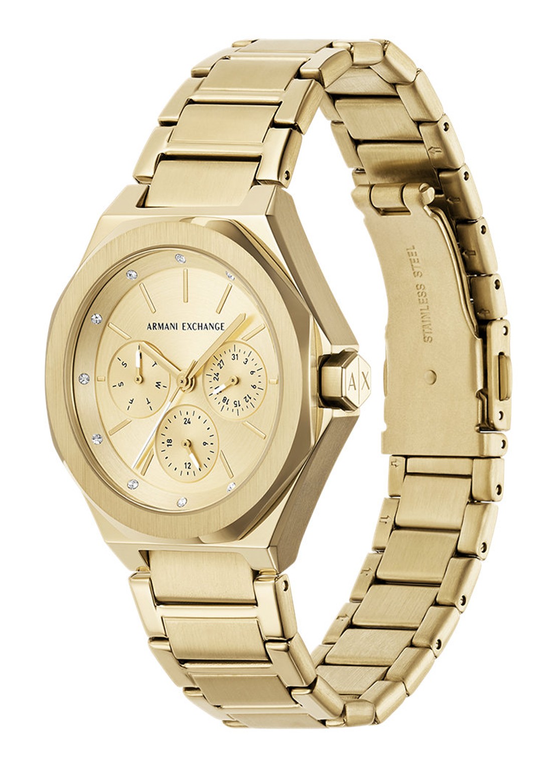 Armani Horloge AX4624 - detail 4 goud