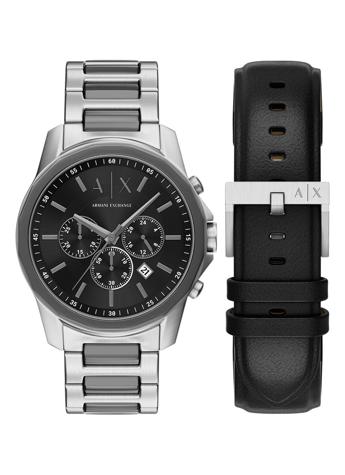 Armani Horloge AX7181SET  - voorkant zilver