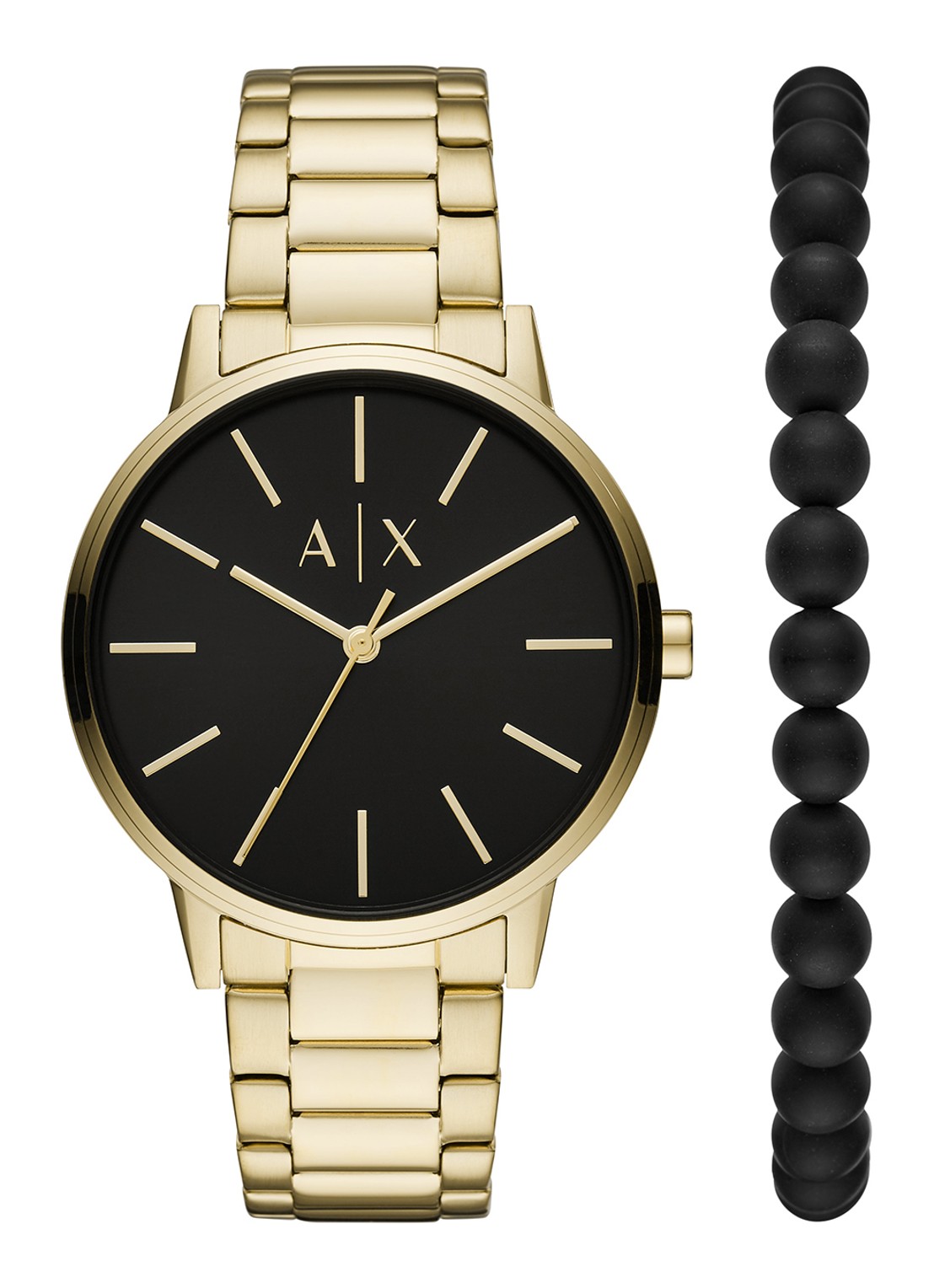 Armani Horloge en armband giftset AX7119 - voorkant 4 goud