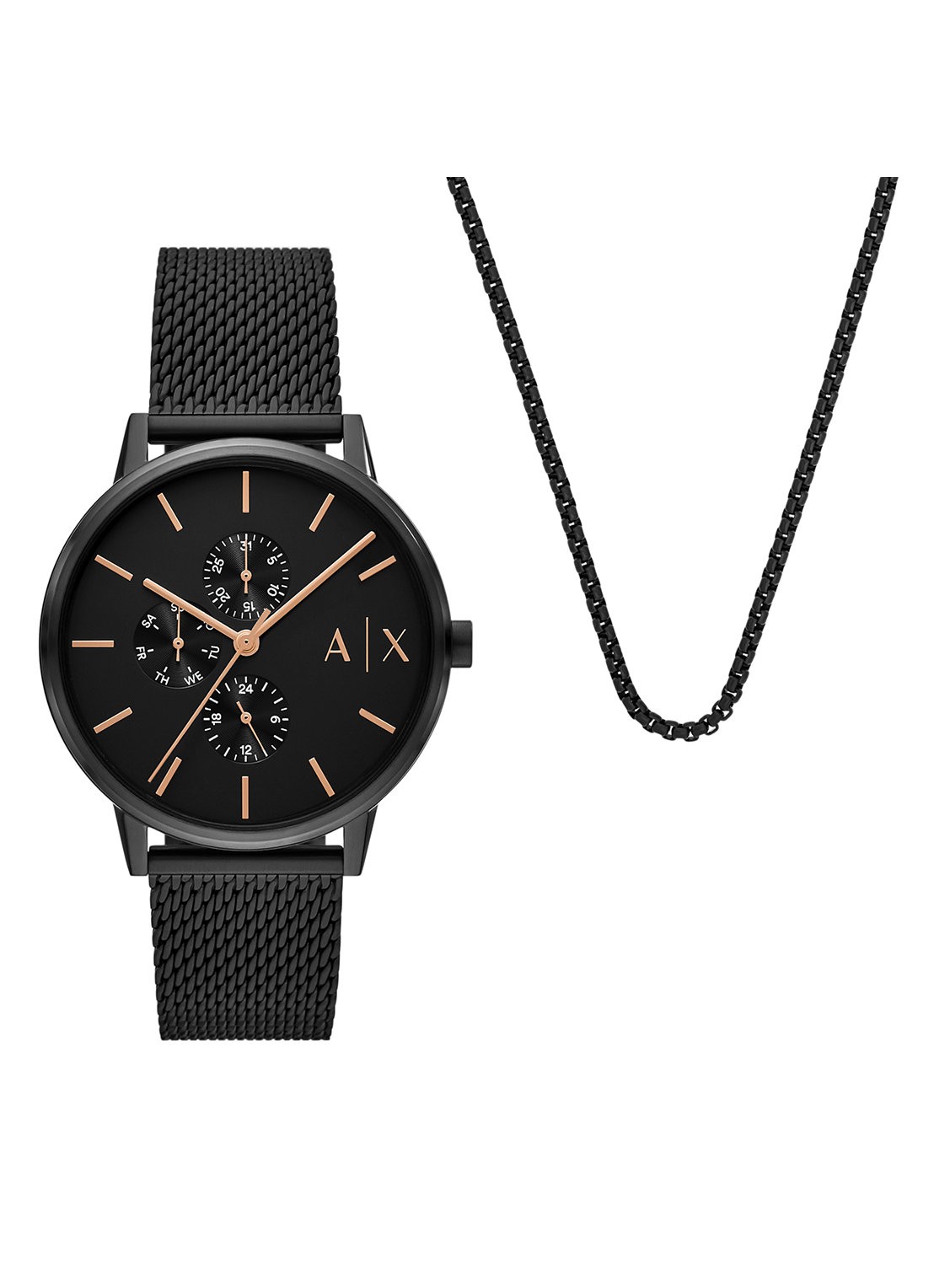 Armani Horloge en armband set van 2 AX7162SET - voorkant 4 zwart