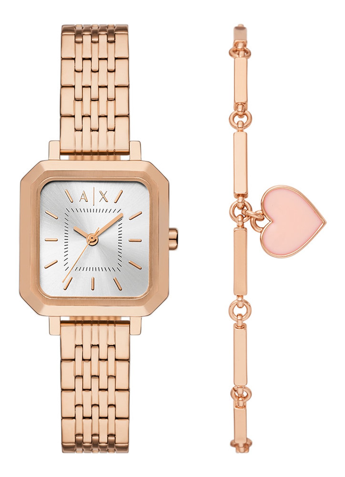 Armani Horloge en armband set van 2 AX7164SET - voorkant roségoud