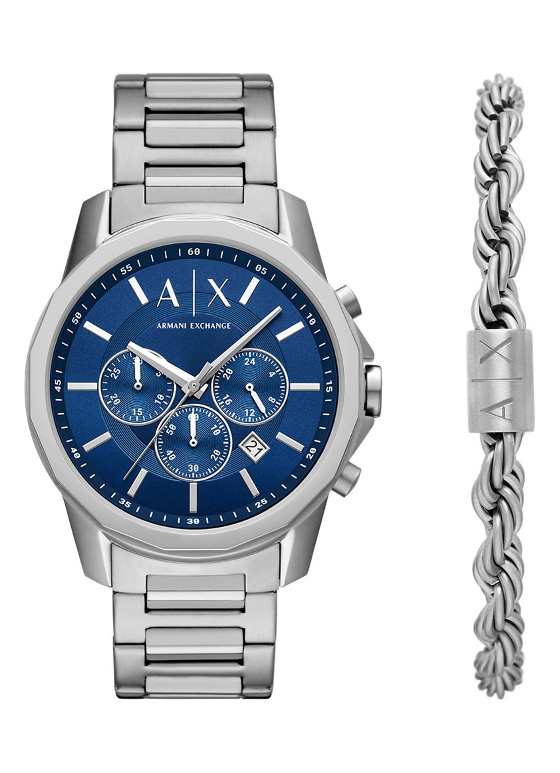 Armani Horloge en armband set van 2 AX7176SET - voorkant zilver