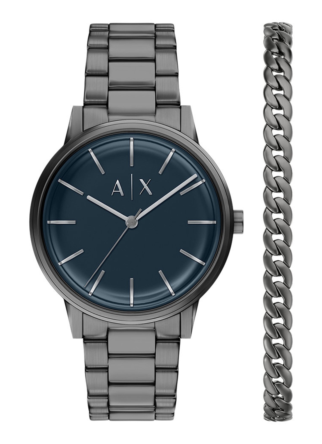 Armani Horloge en armband set van 2 AX7183SET - voorkant donkergrijs