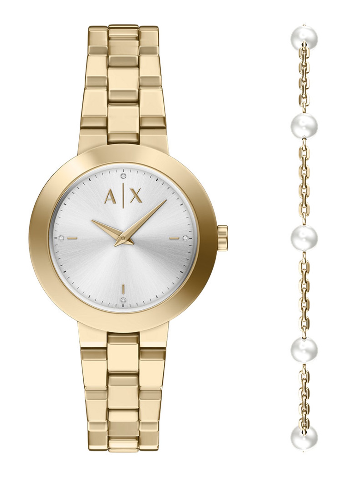Armani Horloge en armband set van 2 AX7185SET - voorkant 6 goud