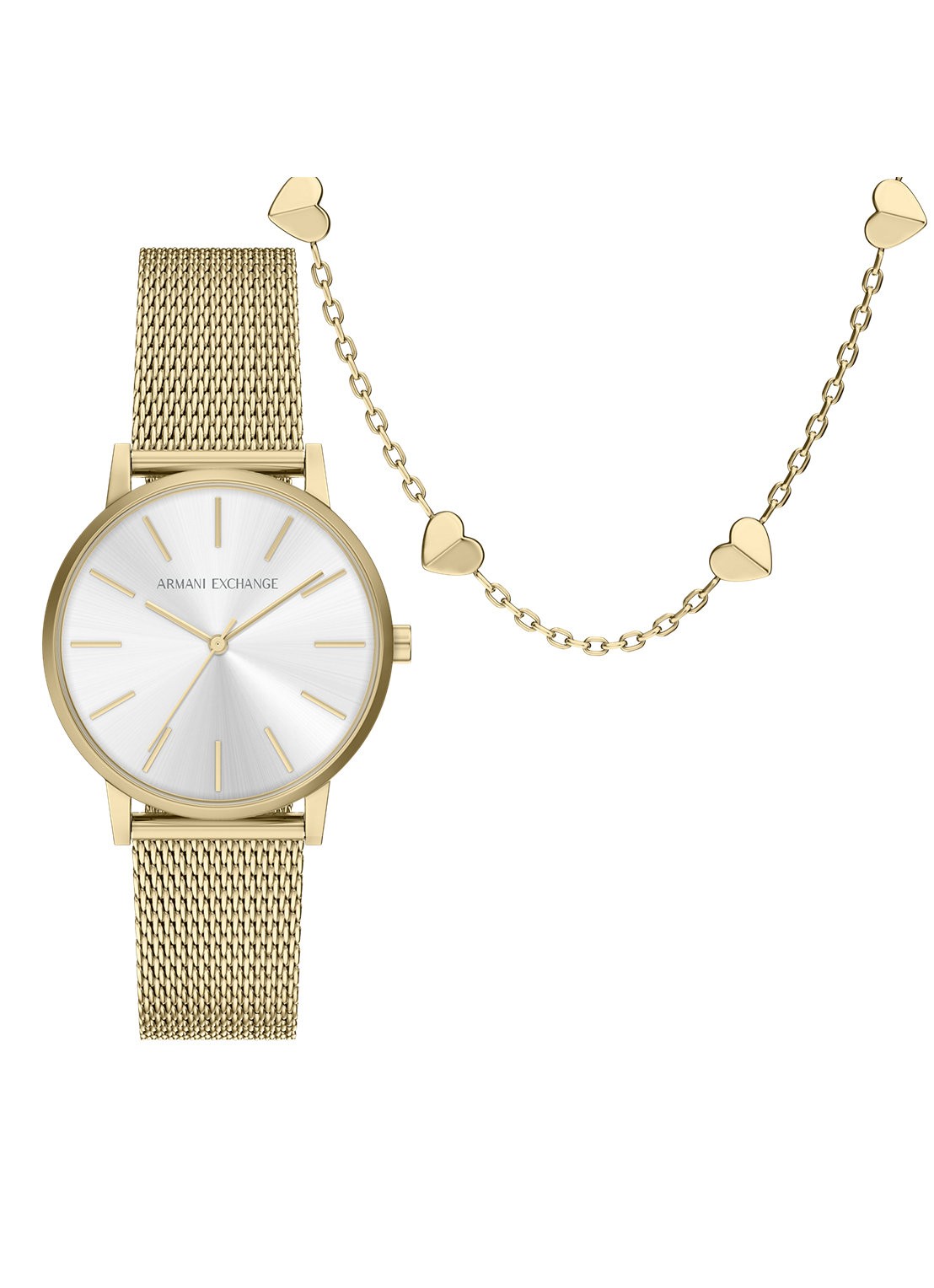 Armani Horloge en ketting set van 2 AX7184SET - voorkant 6 goud