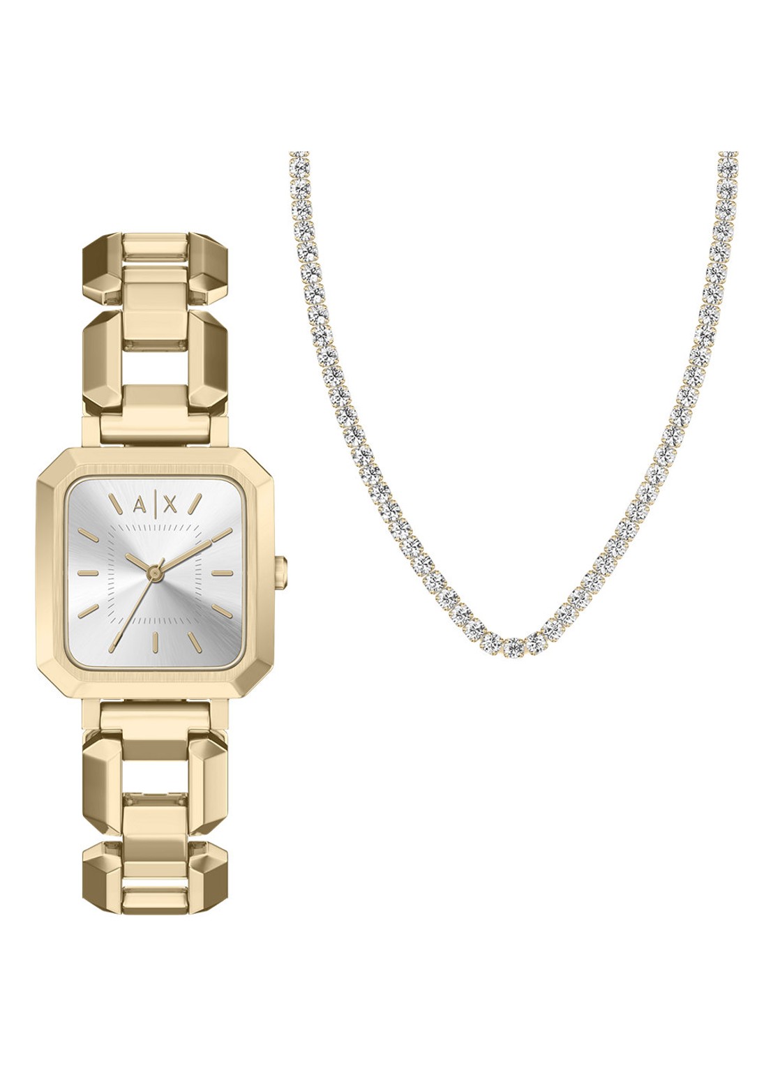 Armani Horloge en ketting set van 2 AX7186SET - voorkant goud