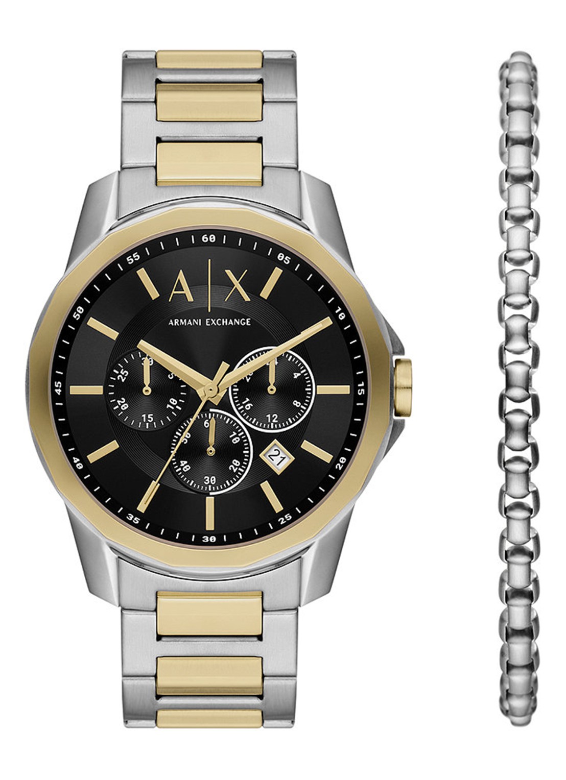 Armani Horloge en schakelarmband giftset AX7148SET - voorkant 5 zilver