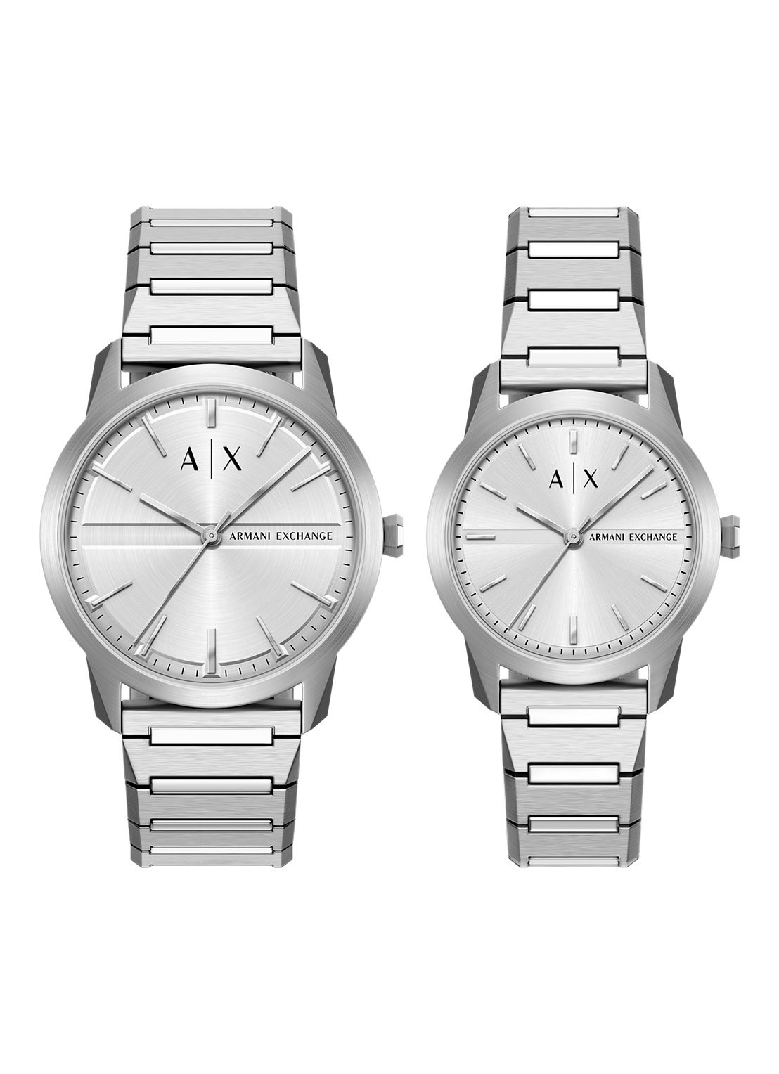 Armani Horloge set van 2 AX7180SET  - voorkant zilver