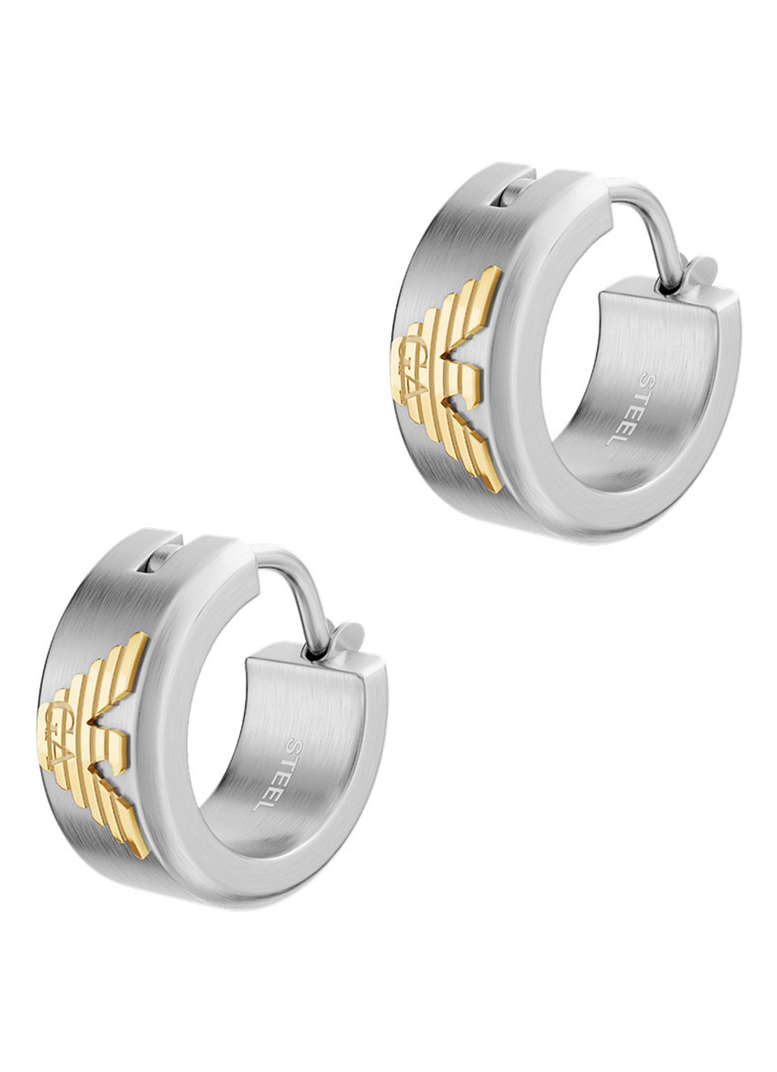 Armani Iconic Trend oorringen EGS3376040 - voorkant zilver