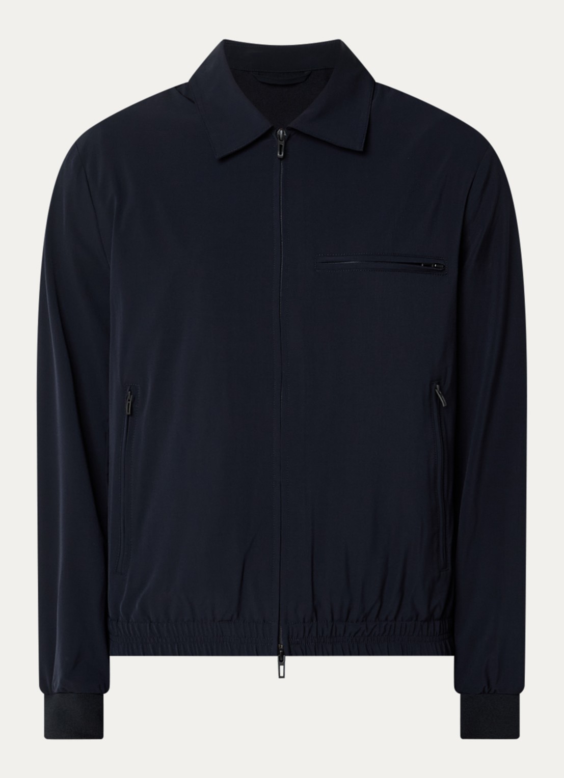 Armani Jack in wolblend met steekzakken - voorkant donkerblauw