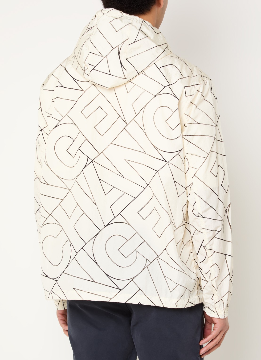 Armani Jack met capuchon en logoprint - achterkant 2 creme