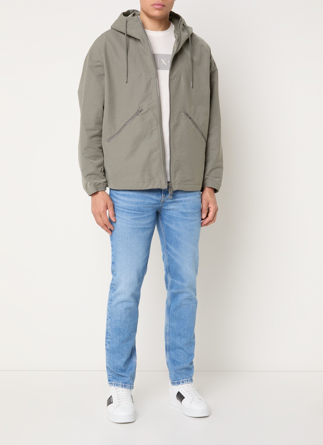 Armani Jack met capuchon en ritszakken - voorkant 4 grijs