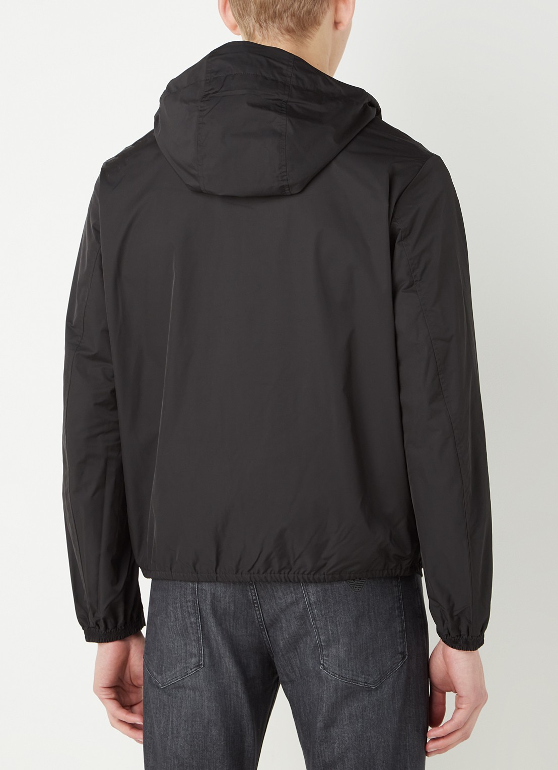Armani Jack met capuchon en ritszakken - achterkant 4 donkerblauw