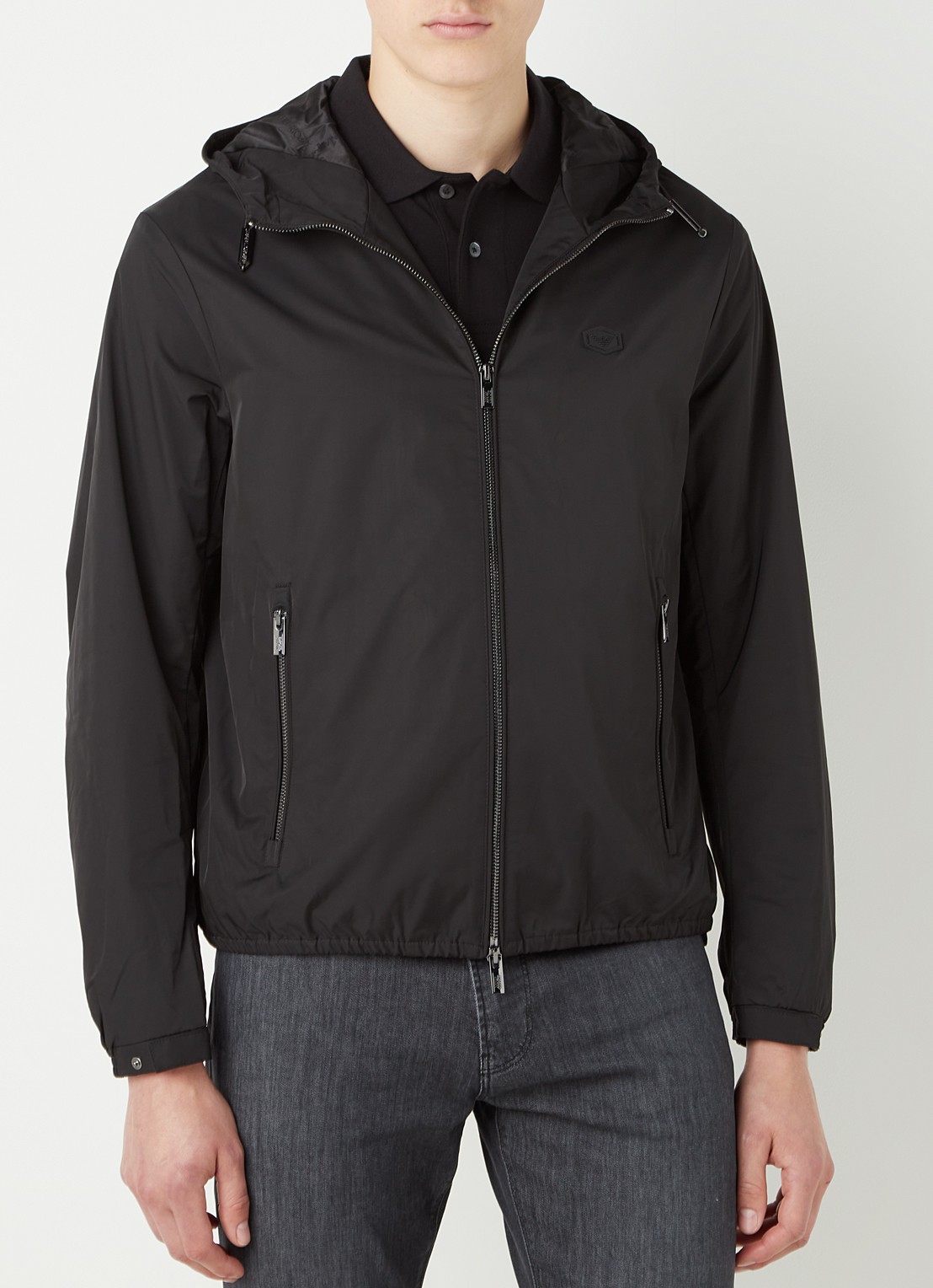 Armani Jack met capuchon en ritszakken - detail 3 donkerblauw