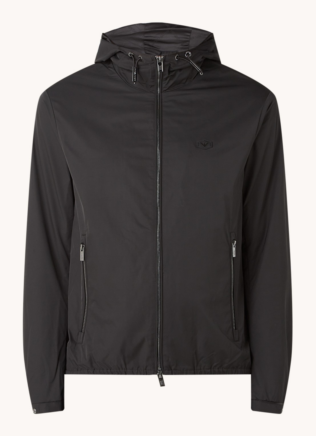 Armani Jack met capuchon en ritszakken - voorkant donkerblauw