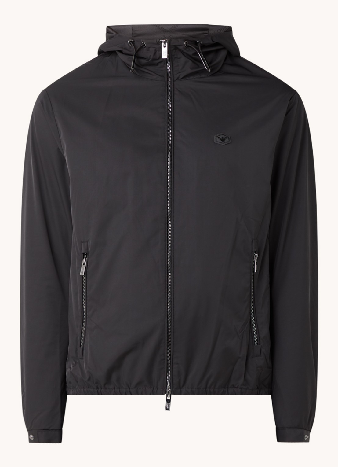 Armani Jack met capuchon en ritszakken - voorkant 3 zwart