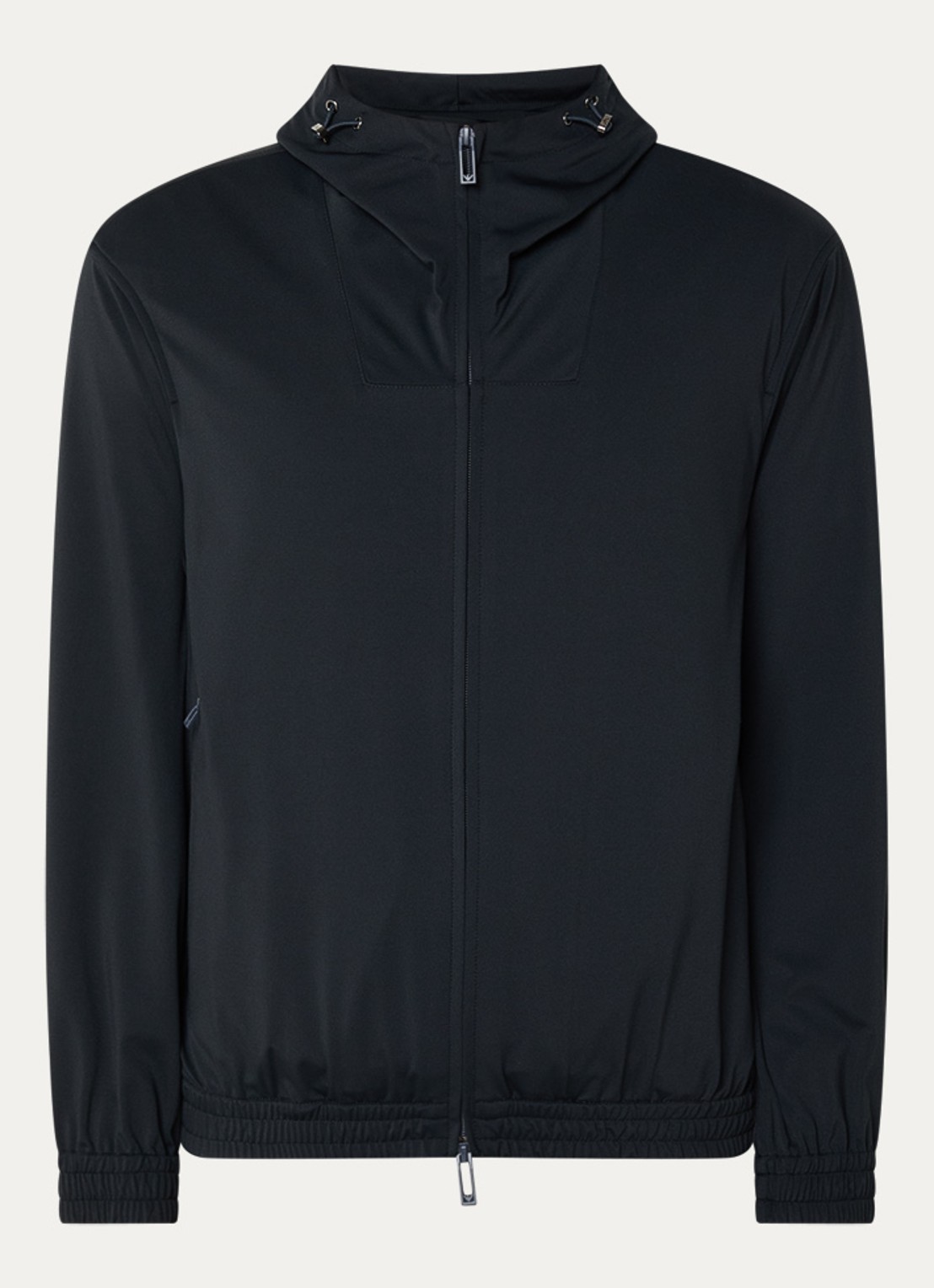 Armani Jack met capuchon en ritszakken - voorkant 3 donkerblauw